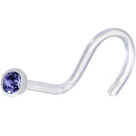 Tanzanite Clear Bioplast Nose Screw Created with Crystals