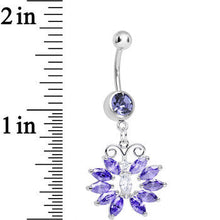 Purple Cubic Zirconia Queen of Spring Butterfly Dangle Belly Ring