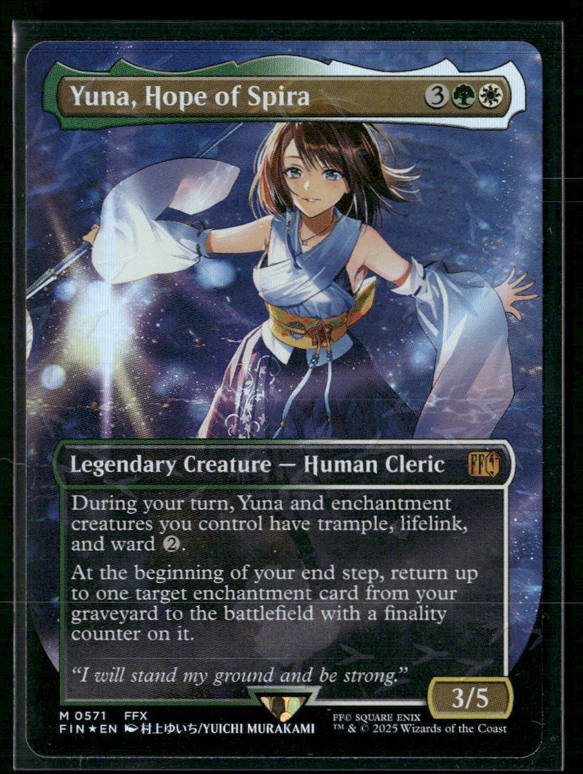FINAL FANTASY Yuna, Hope of Spira (Borderless) (Chocobo Track Foil) #571