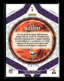 2025 Panini Phoenix Paragon Bronze Pandora Prizm J.J. McCarthy #/125 #8
