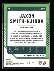 2024 Donruss Optic Black Pandora Jaxon Smith-Njigba #/25 #180
