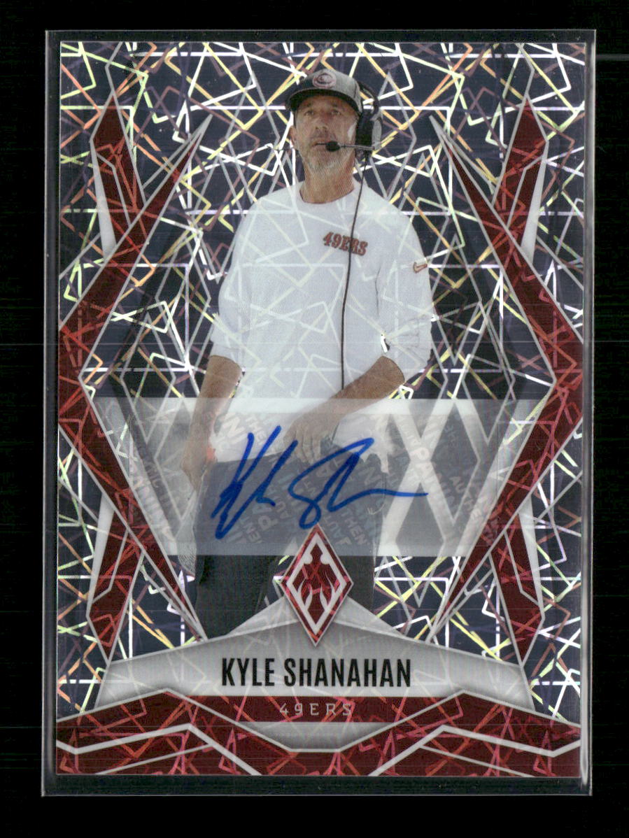 2025 Panini Phoenix Base Autographs Lazer Prizm Kyle Shanahan #/25 Auto #120