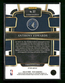 2023-24 Panini Select Elephant Prizms Concourse Anthony Edwards #37