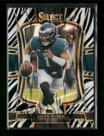 2025 Panini Select Zebra Prizm Jalen Hurts #190