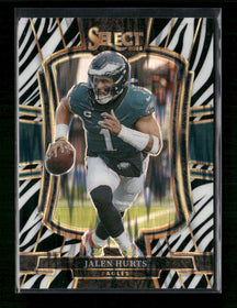 2025 Panini Select Zebra Prizm Jalen Hurts #190