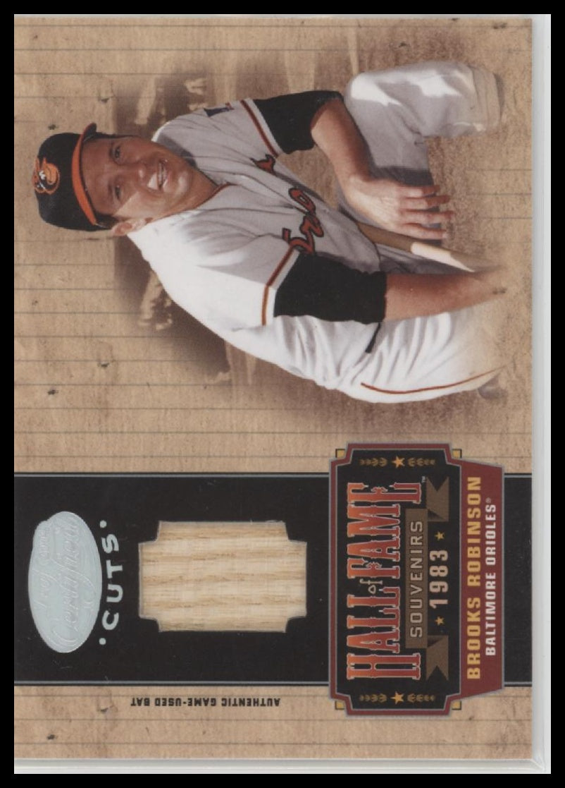 2004 Leaf Certified Hall of Fame Souvenirs Material Brooks Robinson #/25 #HOF-30