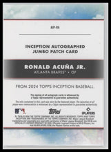 2021 Topps Inception Autograph Jumbo Patch #75 Ronald Acuña Jr. #AJP-RA