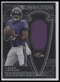 2023 Panini Obsidian Sharpened Swatches Lamar Jackson #/199 #SSW-LJA