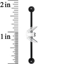Licensed Marvel Black PVD White Spiderman Logo Industrial Barbell 38mm