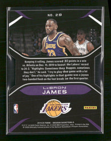 2019-20 Panini Obsidian Pitch Black LeBron James #/99 #29