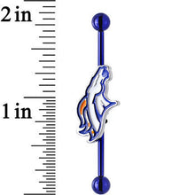 Licensed NFL Blue Anodized Denver Broncos Industrial Barbell 38mm