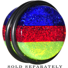 18mm Green Red Blue Acrylic Vibrant Glitter Single Flare Plug