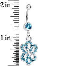 Aqua Gem Sparkling Sailor Knot Dangle Belly Ring
