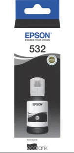 New, Pre-Owned - Epson 532 EcoTank Ultra-High Capacity Black Ink Bottle, T532120-S