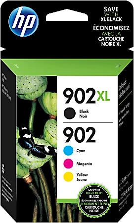 New, Pre-Owned - HP 902XL Black, & 902 Cyan, Magenta, Yellow Ink Cartridges