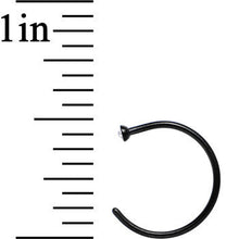 20G 3/8 Clear Gem Black Anodized Titanium Nose Hoop