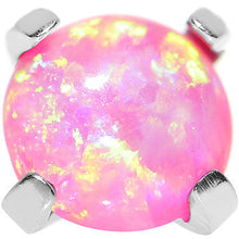 14G 4mm Faux Pink Prong Set Opal Titanium Dermal Top