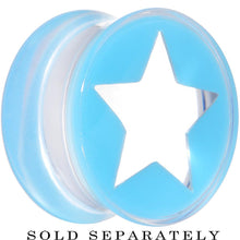 Clear Light Blue Acrylic Wish on a Star Saddle Plug 2G to 20mm