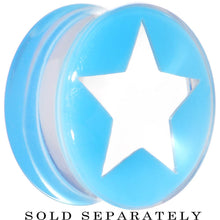 Clear Light Blue Acrylic Wish on a Star Saddle Plug 2G to 20mm