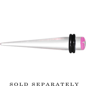 0G Clear Pink Acrylic Set Sail Nautical Anchor Taper