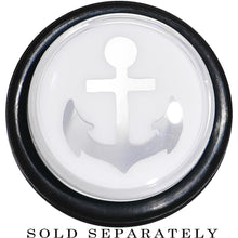9/16 Clear White Acrylic Set Sail Nautical Anchor Taper