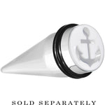 18mm Clear White Acrylic Set Sail Nautical Anchor Taper