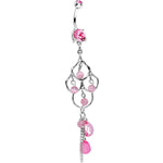 Pink Double Gem Baroness Katrina Chandelier Belly Ring