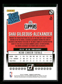 2018-19 Donruss Shai Gilgeous-Alexander Rookie #162
