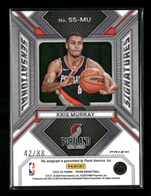 2023-24 Panini Prizm Sensational Signatures Silver Kris Murray Auto #SS-MU