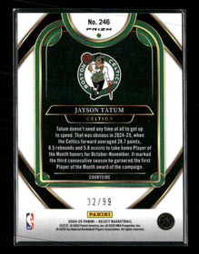 2024-25 Panini Select Blue Tectonic Prizm Jayson Tatum #/99 #246