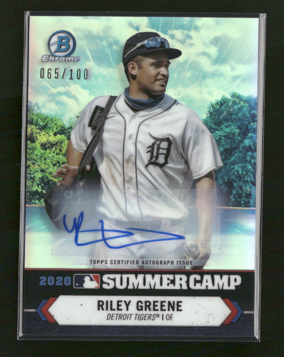 2021 Bowman Chrome 2020 Summer Camp Autographs Riley Greene #/100 Auto #SC-5