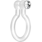 Clear Gem Clear Bioplast Clip On Non-Pierced Fake Nose Ring Hoop