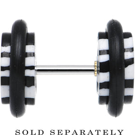 White Black Stone Animal Stripe Cheater Plug