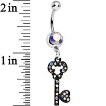Aurora Gem Eternal Secret Black Key Dangle Belly Ring