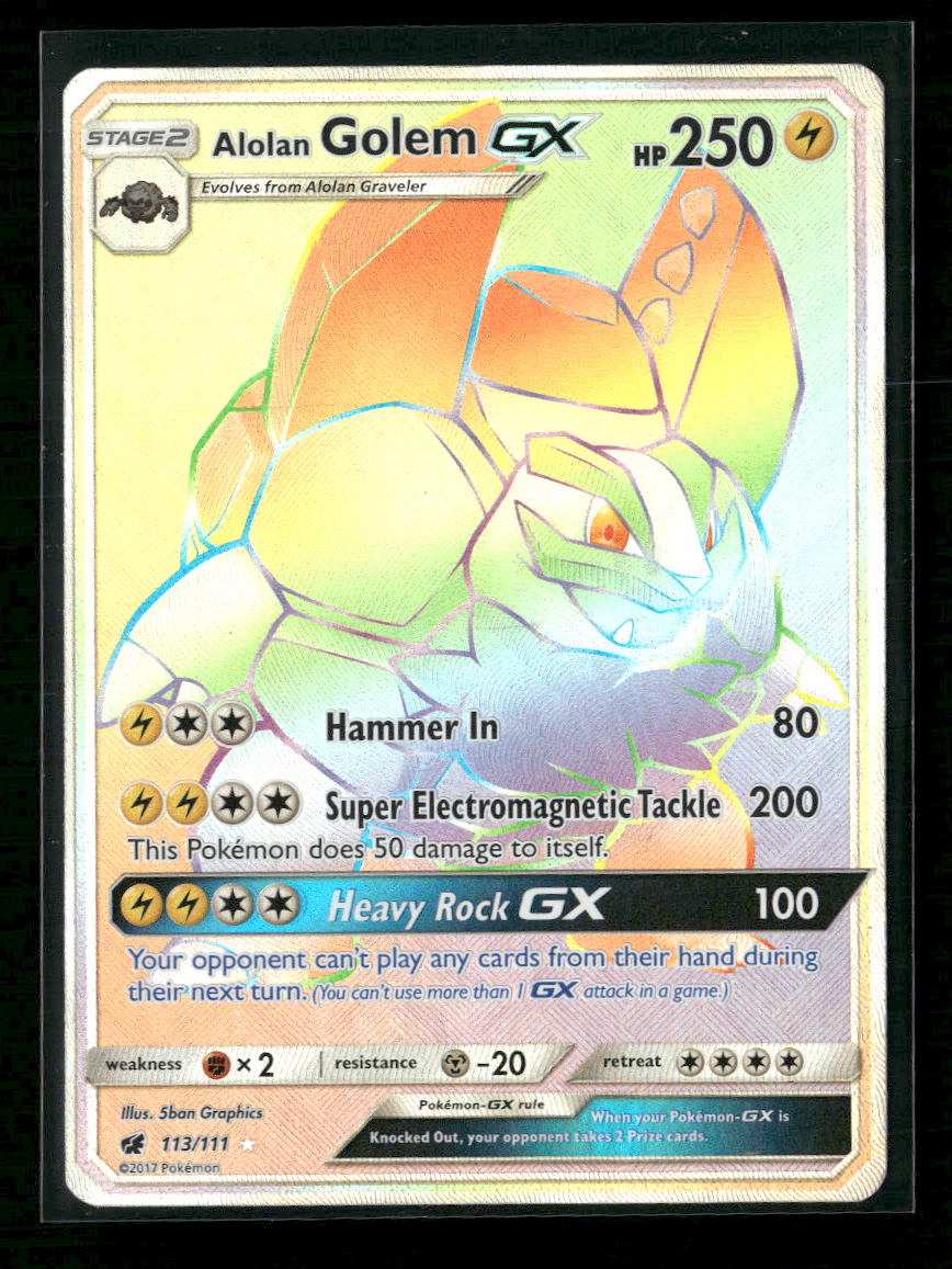 SM - Crimson Invasion Alolan Golem GX (Secret) #113/111
