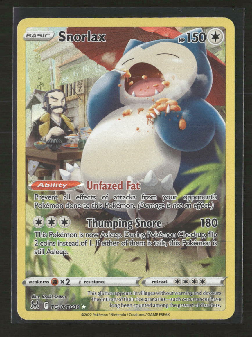 SWSH11: Lost Origin Trainer Gallery Snorlax #TG10/TG30