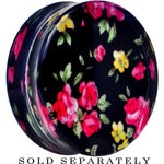 32mm Acrylic Black Multicolored Old Fashioned Flowers Saddle Plug