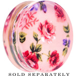36mm Acrylic Pink Grandma's Wallpaper Flowered Saddle Plug