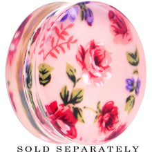 36mm Acrylic Pink Grandma's Wallpaper Flowered Saddle Plug