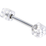 Clear DICE Barbell Tongue Ring