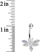 Aurora Gem Flashy Flying Dragonfly Belly Ring