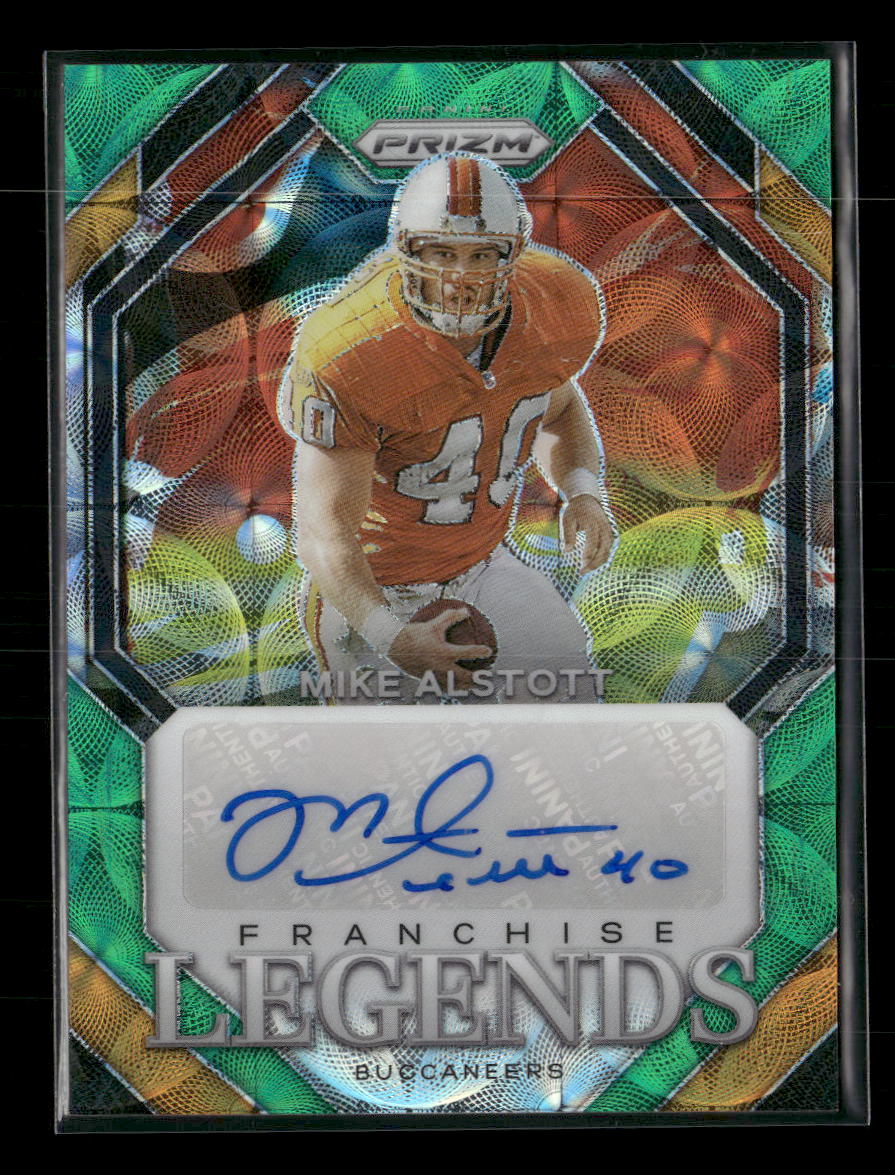 2023 Panini Prizm Franchise Legends Signatures Green Scope Mike Alstott #/75