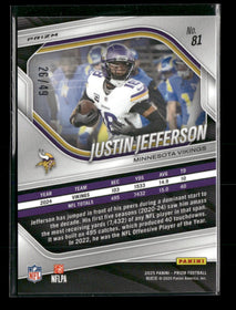 2025 Panini Prizm Red Shimmer Justin Jefferson #/49 #81