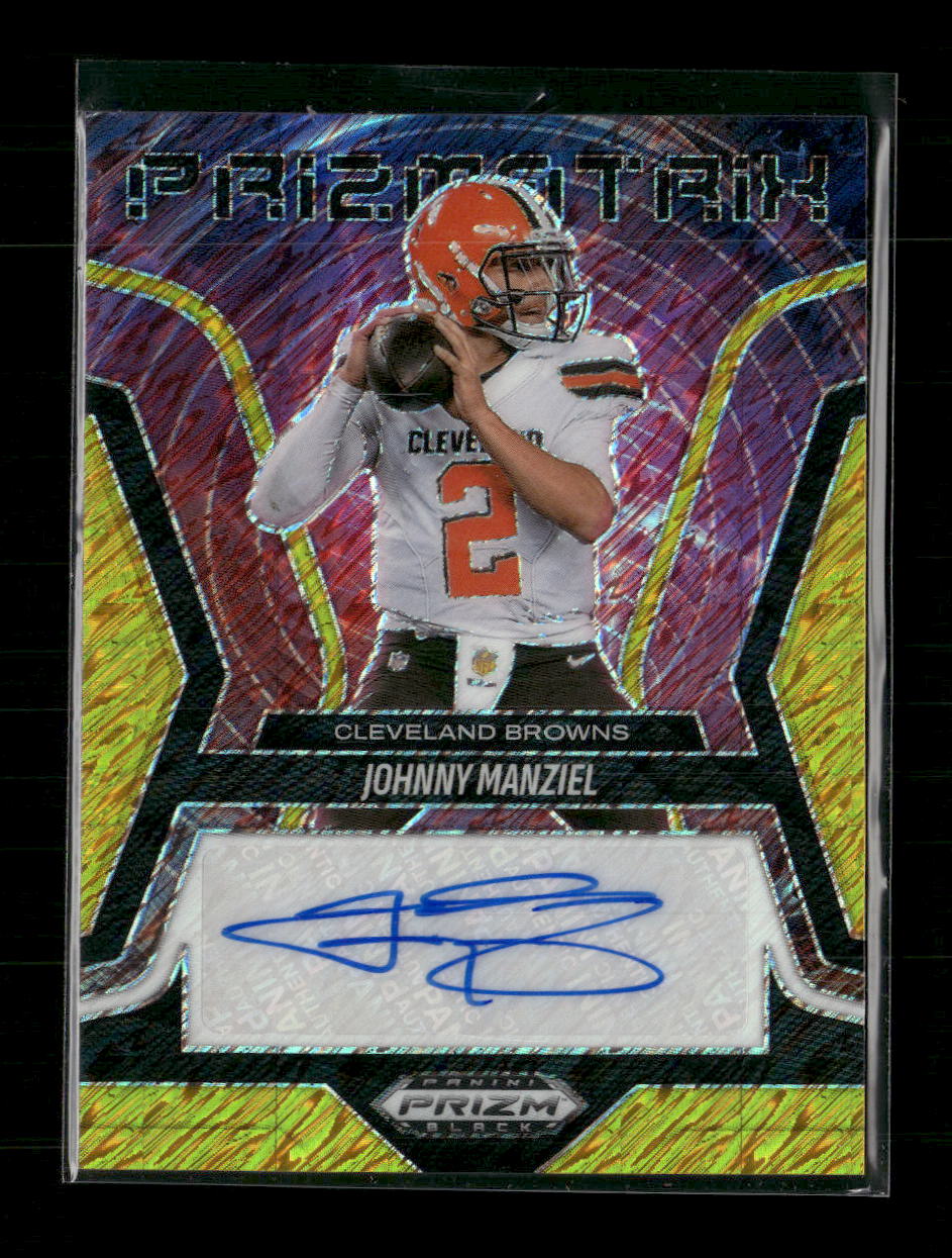 2025 Panini Prizm Black Prizmatrix Gold Shimmer Johnny Manziel #PS-JML /10