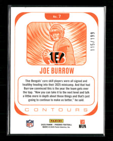 2025 Panini Phoenix Contours Silver Winter Prizm Joe Burrow #/199 #7
