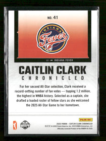 2025 Panini Caitlin Clark Chronicled Yellow Cubic Caitlin Clark #41
