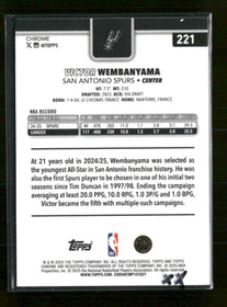 2025-26 Topps Chrome X-Fractor Victor Wembanyama #221