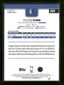 2025-26 Topps Cooper Flagg Rookie #201