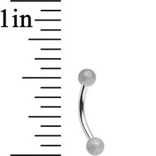 16G 5/16 Silver Sandblasted Steel Curved Eyebrow Ring 3mm Ball