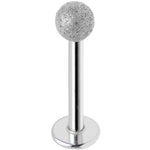 16G 3/8 Silver Sandblasted Steel Monroe Labret 3mm Ball